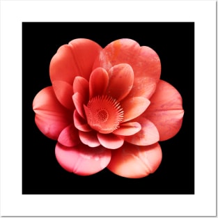 Red Orange Flower subtle texture Posters and Art